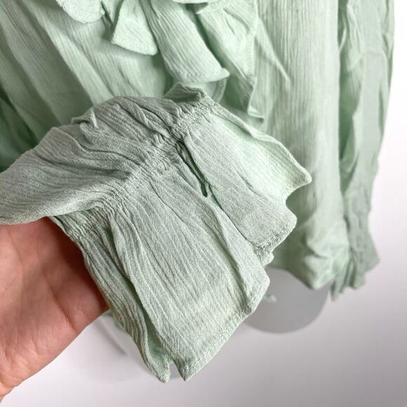 NWT H&M Divided Seafoam Green Peasant Blouse - Picture 4 of 8